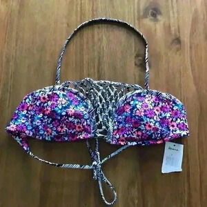 *nwt* Raisins Floral Halter Bikini Top M